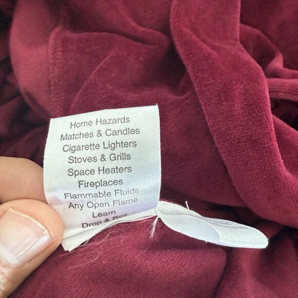 Eileen West Velvet Robe Burgundy Womens Large Embroidered Heirloom Old Money NWT - Picture 7 of 15